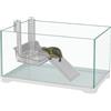 Aquariumline Tartarughiera in Vetro con Rampa e Mangiatoia, Acquario per Tartarughe d'Acqua Dolce e di Terra, Supporto Antiscivolo, Facile da Pulire, Varie dimensioni (60,6x32,6x27,2h)