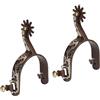 Yosoo Health Gear Speroni Western Speroni da Cowboy Decorazione Intagliata Vintage 2 Pezzi, Speroni per Cavallo in Acciaio a Basso Contenuto di Carbonio Solido con Ingranaggio Girevole Colore