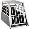 tectake® Trasportino, Gabbia per Cani, Auto, Alluminio, Box per cani, Trasportino cane per Auto, Taglia L, Gabbia Resistente, Facile da Pulire, Trapezoidale - 65x90x69,5 cm - Nero