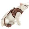 SELMAI Imbracatura in Rete per Gatti Cani Piccoli No Pull No Choke Gilet Imbottito per Guinzaglio per Cani Guinzaglio per Gattino Walking Outdoor Collare Regolabile in Velluto a Coste,Marrone,L