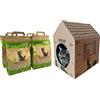 Greencat Home casetta ecologica + Greencat lettiera per Gatti a Base d'orzo (4 X 6 litri)