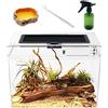 Reptile Growth Terrario per rettili, 30,5 x 17,8 x 22,9 cm, in vetro, sicuro a prova di esplosione, penetrazione UVB e infrarossi, per rettili e anfibi