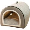 GZGLZDQ Cuccia Igloo Cane con Cuscino Removibile, Cuccia Cane Chiusa 2 in 1 Calda e Accogliente, Casetta per Cani da Interno Antiscivolo in Peluche e Cotone PP per Gatti Cani Conigli(Gray,60 X 45 X 40 cm)