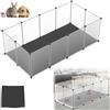 UISEBRT Recinto libero con pannelli di base e tappetino comfort impermeabile, set da 12 pezzi, box modulare, 125×63×42 cm - per piccoli animali e cuccioli, box per cani, gabbia per conigli, recinto