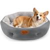 Nobleza Cuccia Cane Gatto Interno, Cuscino Rotonda Lavabile per Cani Taglia Media, Lettino Ciambella Morbida per Animali, Anti-Scivolo, Lati Rialzati, Grigio, Ø70 x 18 cm