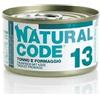 Generico Natural Code Adult Gatto Cibo Umido Tonno e Formaggio. 12 LATTINE da 85g CADAUNO