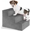 tectake® Scala per Animali Domestici, Stabile e Leggera, Rivestimento in Peluche Antiscivolo, Rampa Adatta a Cani e Gatti di Tutte le Taglie, Materiali Robusti, 37 x 45 x 34,5 cm - Grigio