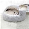 XXIUDEE Casette per gatti per interni, 2 in 1 Self Large Cozy grotte per gatti con fondo antiscivolo, cuccia per animali domestici, piccoli animali domestici che riposano dormendo all'interno, casa pieghevole