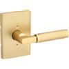 Kwikset Prava - Maniglia zigrinata per porta, monofacciale, per armadi, porte doppie francesi e dispensa, in ottone satinato, reversibile con leva interna push/pull reversibile con protezione Microban