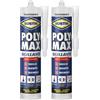 Bostik Poly Max Sigillante Trasparente - Sigillante universale polimerico permanentemente elastico e verniciabile, non ritira e resiste alle muffe (Confezione da 2)