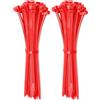 ERKO Fascette plastica rosse 200 x 3,6 mm 100 pezzi, per decorazione, organizzazione, progetti artigianali e gestione dei cavi, per interni ed esterni, corte (Confezione da 2)