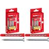 Fischer 4x HybridPower T, Tasselli Prolungati in Nylon e Acciaio con Vite Svasata Piana Torx, Sicuro come un Ancorante Metallico e Facile da Installare come un Tassello in Nylon, 577393
