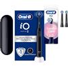 Oral-B Spazzolino Elettrico iO 2 Nero con 1 Testina + 2 Testine Oral B di Ricambio iO Series Gentle Care Nere Delicate Sulle Gengive, 3 Ricambi Spazzolini Elettrici