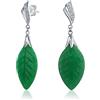 Bling Jewelry Orecchini pendenti a foglia verde intagliata ispirati ai nativi americani gioielli western per donne in argento sterling .925