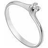 Preziosionline anello solitario in oro bianco 18 kt diamante 0,13 taglio brillante colore g taglio eccellent misura 15