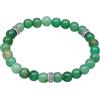 Kuzzoi Buddha 0208282322 - Bracciale da uomo in perle di avventurina, in argento sterling 925, con perle ossidate, per yoga, energia, lunghezza 19-23 cm, elastico, 19 cm, Gomma, Avventurina