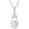 OHAYOO Collana con pietra di luna, in argento sterling 925, con ciondolo a forma di opale, con nodo celtico, pietra di luna/opale, idea regalo per donne e ragazze, normale, Argento sterling