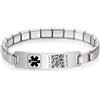 Theluckytag Braccialetti medici aggiornati con codice QR per donne e uomini, braccialetto di avviso medico ID - Argento sterling, taglia piccola, 17,8-22,9 cm - Più spazio per informazioni mediche di