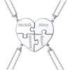 U7 Collana Donna Argento 925 Cuore Puzzle Personalizzata 4 Pezzi Ciondolo Cuore Personalizzato Argento Sterling 925 Ciondoli per BBF Coppia Amici Famiglia Regalo per Donna Natale Anniversario