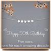 Weelody 50° compleanno regalo per le donne, braccialetto in argento sterling 925, perline a stella da 6 mm, uno per ogni incredibile decennio, braccialetto per 50° compleanno, argento sterling