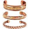 Touchstone Braccialetti in Rame | Regalo per Uomo e Donna | Gioielli magnetici Regolabili, 100% Puri e Autentici | Set di Braccialetti Fatti a Mano | Braccialetti tibetani Intrecciati.