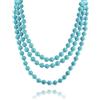 Bling Jewelry Collana in stile classico occidentale annodata a mano con perle rotonde da 10MM, filo lungo 70 pollici senza fine, doppio triplo strato avvolgente, turchese blu per donne.