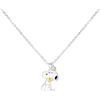 Peanuts Collana da Donna Snoopy e Woodstock 3D, Placcata in Argento, 40,5 + 5,0 cm - Licenza Ufficiale