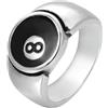 OAKKY Hip Hop Cool Rock Biliardo Nero Numero 8 Palla Sigillo Lucky Gothic Biker Anello Uomo Acciaio Inox Punk Competizione Sportiva Argento Taglia 29