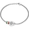 amorili Bracciale Uomo Padel con Bandiera Italiana in Acciaio Inox | Braccialetto Tricolore Sportivo Regolabile | Gadget Elegante per Appassionati di Padel e Tennis | Idea Regalo Uomo bcc3055
