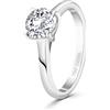 EDELIND Anello di fidanzamento donna - Diamante naturale 0.05-1 ct - oro bianco 18k 750 - certificato GIA, confezione regalo - Simbolo d'amore