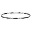 MARLU' Marlù BRACCIALE ELEMENTI AGATA SFACCETTATA NERA E ACCIAIO UOMO/UNISEX 1BR0070-N