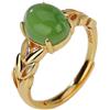 BPABDEITR Anello in giada naturale, Anello in giada naturale Hotan regolabile in argento 925 for donna, oro