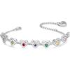 Wamantic Bracciale Donna Argento Personalizzato - Braccialetto Gioielli Bracciali Cuore Regalo Natale Compleanno Regali Festa Della Mamma per Moglie Amicizia