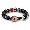SAGA GIOIELLI Bracciale Colorato con Perle in Vetro - Bracciale Artigianale Multicolore Regolabile 23 cm - Gioiello Unisex Uomo Donna - Idea Regalo Originale (BSVENF3-04)