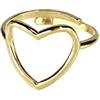 Donipreziosi Anello Cuore Filo in Argento 925% Regolabile Donna Made in Italy (Dorato)