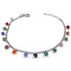Damiano Argenti Bracciale in Argento Sterling 925 con Zirconi Colorati Pendenti Argento