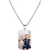 yrozvw Ciondolo con testo fotografico inciso su due lati Personalizzato Collana con foto incisa quadrata/rotonda/cuore Regali di compleanno in memoria per coppia/famiglia/amici
