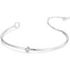 GemKing BSB160 Simple Bracelet Inner diameter：580mm(Adjustable； coarse：2.0mm 925 Sterling Silver+Pavé Setting CZ+plated White Gold