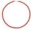 Antonino De Simone Collana con sfere in corallo rosso del Mediterraneo da mm 4,5 e argento 925 (argento bianco, 46 cm)