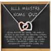 Bramart Collana Donna Maestra Regalo Insegnante Argento Idee Regali per lei Dedica Natale Fine anno scuola - Cofanetto con DEDICA incluso (Oro - Maestra Pers)