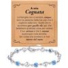 Bramart Bracciale Donna Cognata Argento Sterling 925 Compleanno Idee Regali per lei, Bracciali cognate Tennis Brillanti oro Idea Regalo Natale - Cofanetto con DEDICA incluso (A mia Cognata 2)