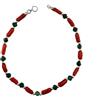 gioiellitaly Bracciale cannette corallo rosso naturale e pallini giada blu e argento 925 rodiato gioiello uomo donna unisex artigianale unico made in italy