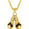 PROSTEEL Collana 3D Guantoni da Boxe Ciondolo a Pugno Collana Uomo Personalizzato Catena Regolabile Stile HipHop Punk Acciaio Inox Placcato Oro 18K Elevata Lucidatura