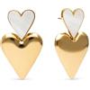 SINGULARU - Orecchini Duo d'Amour Nácar. Acciaio con Placcatura in oro 18 kt e Madreperla. Gioielli da donna.