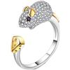 Helen de Lete S925 - Anello regolabile in argento sterling con formaggio di rubare il topo