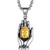 FaithHeart Collana Buddista con Buddha Gioielli Amuleto di Buddisti Loto/Mandala/Fiore della Vita Caleidoscopio Argento Sterling S925 per Uomo Donna