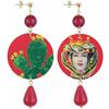 IN Lebole Collezione The Circle DOR204 Sicilia Cactus Orecchini da Donna in Ottone Pietra Rubino