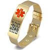 Theluckytag Bracciali di Allarme Medico del Codice QR Per Gli Uomini e le Donne - Cinturino in Acciaio Al titanio 8''-10'' - Informazioni Personalizzate Sull'ID Medico di Emergenza di più Spazio