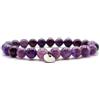 KARDINAL WEIST ametista bracciale, perle di gemma, gioielli per uomo e donna, talismano - fortuna - sogni (M, ametista)