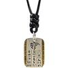 ForFox Collana horus dio egiziano con geroglifici in argento sterling 925 bicolore ciondolo testa di aquila per uomo donna cordone nero